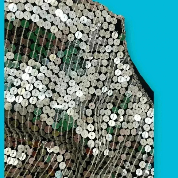 Vintage 70’s disco Studio 54 Jean for Joseph Le Bon Silk Sequins statement Top-L - Picture 13 of 14